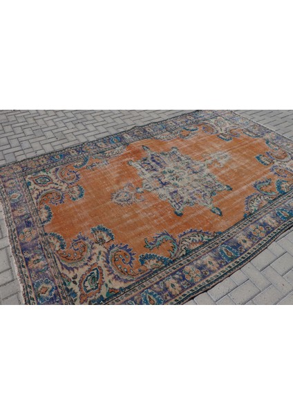 Eskitme Halı, Türk Halısı, Halı, 213 x 319 cm Turuncu Halı, Bahçe Salon Halı, El Yapımı Halı, 6830 fırsatları
