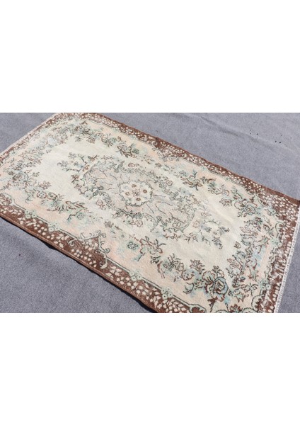 Eskitme Halı, Türk Halısı, Halı, 114 x 200 cm Bej Halı, Organik Banyo Halı, Kabilesı Banyo Halı, 9552