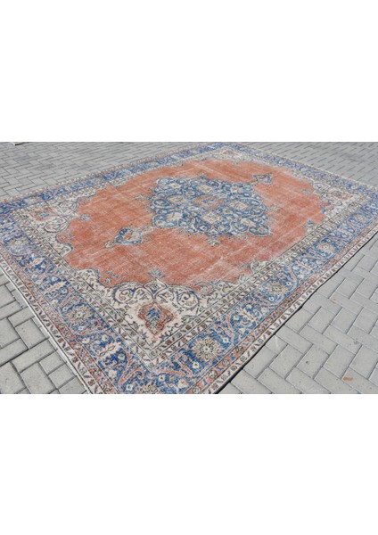 Türk Halısı, Eskitme Halı, Halı, 267 x 361 cm Mavi Halı, Anadolusı Salon Halı, Yün Büyük Halı, 9651