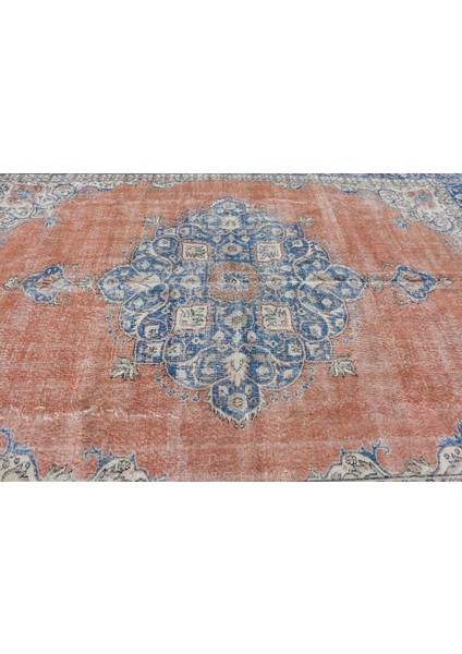 Türk Halısı, Eskitme Halı, Halı, 267 x 361 cm Mavi Halı, Anadolusı Salon Halı, Yün Büyük Halı, 9651