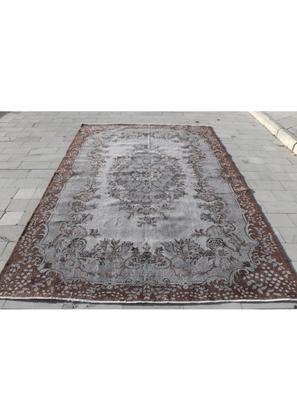 Eskitme Halı, Türk Halısı, Halı, 222 x 325 cm Gri Halı, Organik Oturma Odası Halı, 1151