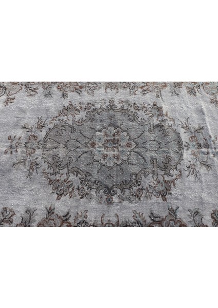 Eskitme Halı, Türk Halısı, Halı, 222 x 325 cm Gri Halı, Organik Oturma Odası Halı, 1151