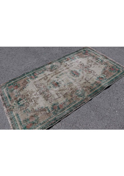 Türk Halısı, Eskitme Halı, Halı, 112 x 210 cm Bej Halı, Kabilesı Banyo Halı, Dekoratif Banyo Halı, 66