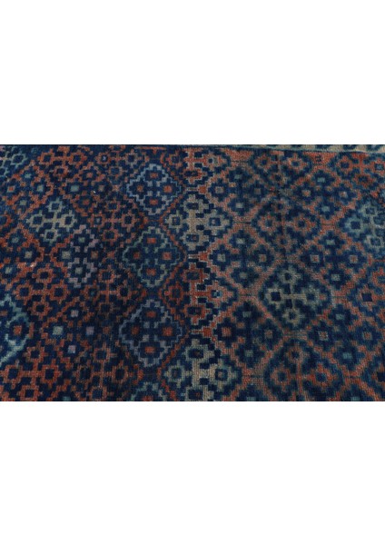 Türk Halısı, Eskitme Halı, Halı, 130 x 239 cm Mavi Halı, Ofice Banyo Halı, El Yapımı Banyo Halı, 5488