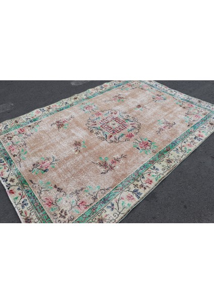 Eskitme Halı, Türk Halısı, Halı, 180 x 256 cm Pempe Halı, Yün Yer Halı, Organik Büyük Halı, 5809