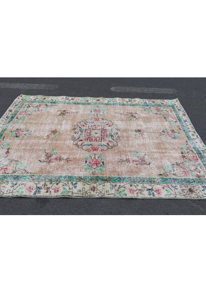 Eskitme Halı, Türk Halısı, Halı, 180 x 256 cm Pempe Halı, Yün Yer Halı, Organik Büyük Halı, 5809