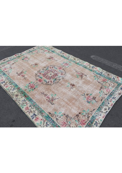 Eskitme Halı, Türk Halısı, Halı, 180 x 256 cm Pempe Halı, Yün Yer Halı, Organik Büyük Halı, 5809