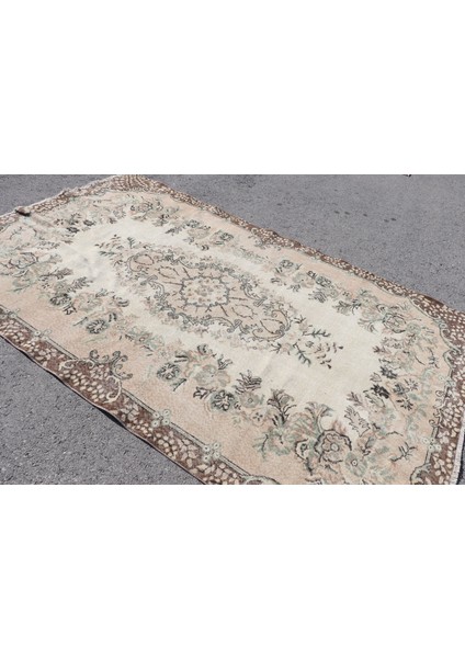 Eskitme Halı, Türk Halısı, Halı, 181 x 286 cm Bej Halı, Bahçe Büyük Halı, Oturma Odası Halı, 4632