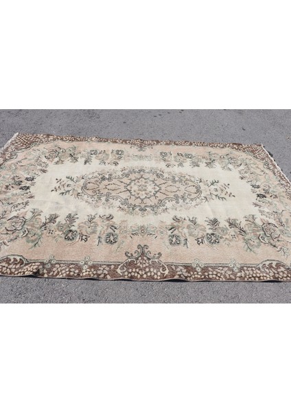 Eskitme Halı, Türk Halısı, Halı, 181 x 286 cm Bej Halı, Bahçe Büyük Halı, Oturma Odası Halı, 4632