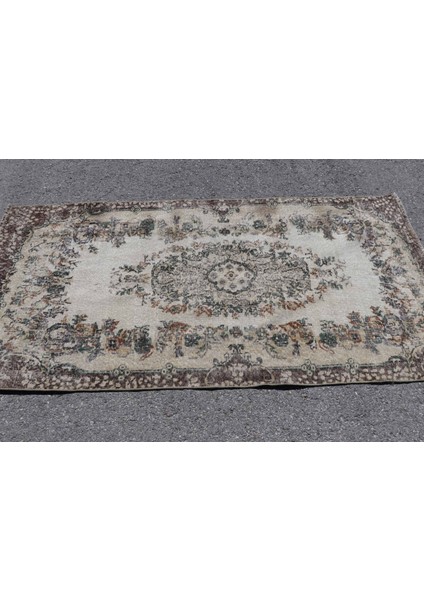 Türk Halısı, Eskitme Halı, Halı, 107 x 212 cm Bej Halı, Banyo Halı, Bahçe Alan Halı, 6682 modelleri