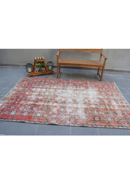 Eskitme Halı, Türk Halısı, Halı, 161 x 256 cm Kırmızı Halı, Organik Büyük Halı, Bohemsı Oturma Odası H modelleri
