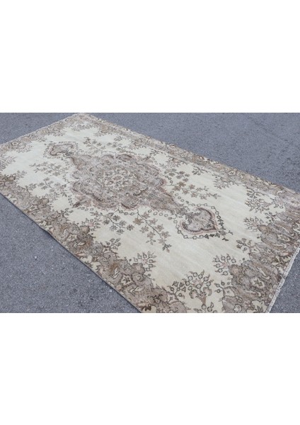 Türk Halısı, Eskitme Halı, Halı, 157 x 299 cm Bej Halı, Bahçe Büyük Halı, El Yapımı Oturma Odası Halı,