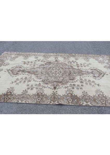 Türk Halısı, Eskitme Halı, Halı, 157 x 299 cm Bej Halı, Bahçe Büyük Halı, El Yapımı Oturma Odası Halı,