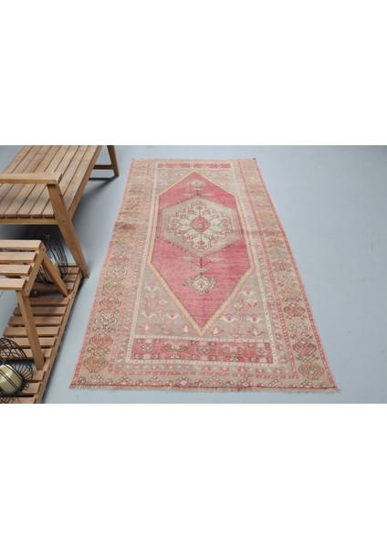Türk Halısı, Eskitme Halı, Halı, 118 x 220 cm Kırmızı Halı, Bahçe Banyo Halı, Alan Halı, 9471