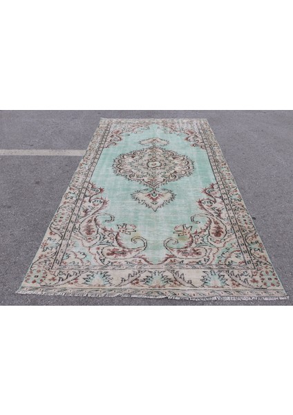 Türk Halısı, Eskitme Halı, Halı, 168 x 291 cm Yeşil Halı, Dekoratif Salon Halı, Kabilesı Oturma Odası