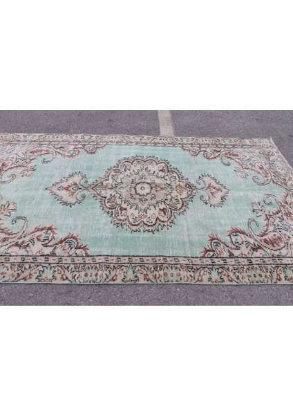 Türk Halısı, Eskitme Halı, Halı, 168 x 291 cm Yeşil Halı, Dekoratif Salon Halı, Kabilesı Oturma Odası modelleri