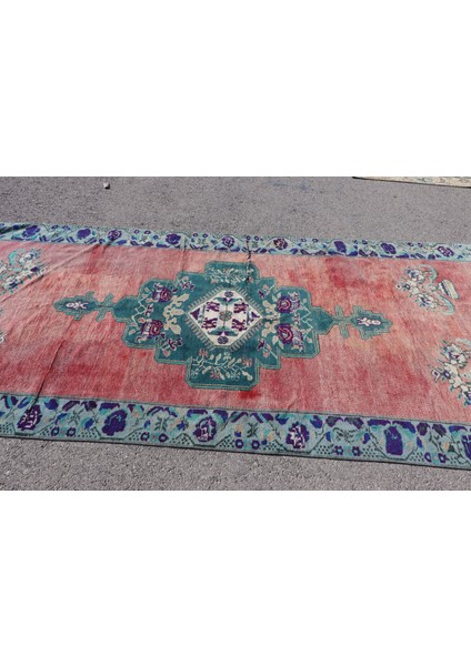 Eskitme Halı, Türk Halısı, Halı, 138 x 315 cm Mavi Halı, Yün Büyük Halı, Bohemsı Oturma Odası Halı, 4