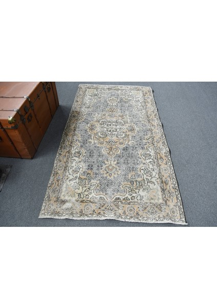 Eskitme Halı, Türk Halısı, Halı, 114 x 213 cm Kahverengi Halı, El Dokuma Banyo Halı, 11906