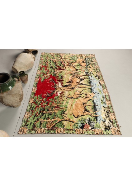 Türk Halısı, Eskitme Halı, Halı, 116 x 175 cm Kırmızı Halı, Bahçe Yatak Odası Halı, 8006