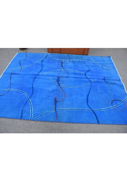 Türk Halısı, Eskitme Halı, Halı, 167 x 227 cm Mavi Halı, Ofice Yer Halı, Kabilesı Yer Halı, 11350
