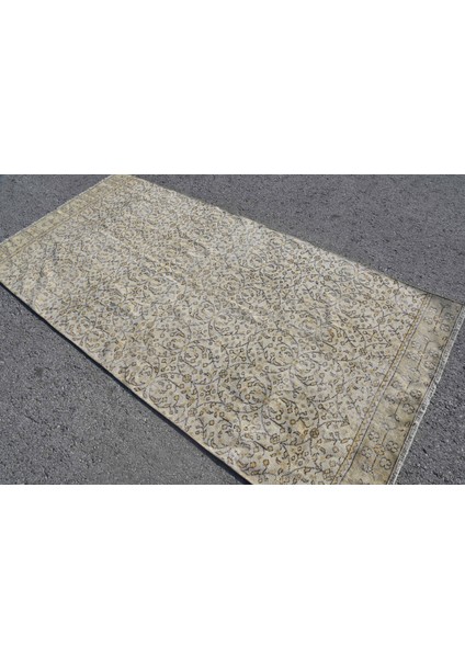 Eskitme Halı, Türk Halısı, Halı, 126 x 255 cm Bej Halı, El Dokuma Alan Halı, Organik Banyo Halı, 6415 fiyatları