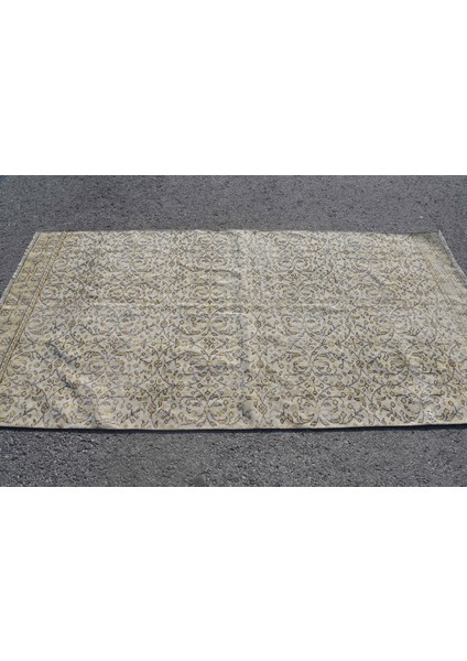 Eskitme Halı, Türk Halısı, Halı, 126 x 255 cm Bej Halı, El Dokuma Alan Halı, Organik Banyo Halı, 6415 modelleri