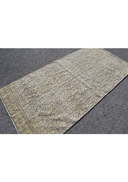 Eskitme Halı, Türk Halısı, Halı, 126 x 255 cm Bej Halı, El Dokuma Alan Halı, Organik Banyo Halı, 6415 fırsatları