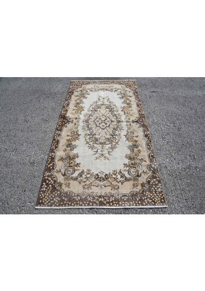 Eskitme Halı, Türk Halısı, Halı, 114 x 211 cm Kahverengi Halı, Anadolusı Banyo Halı, 6432