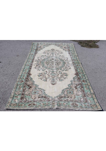Türk Halısı, Eskitme Halı, Halı, 159 x 295 cm Bej Halı, Bahçe Büyük Halı, Salon Halı, 6243