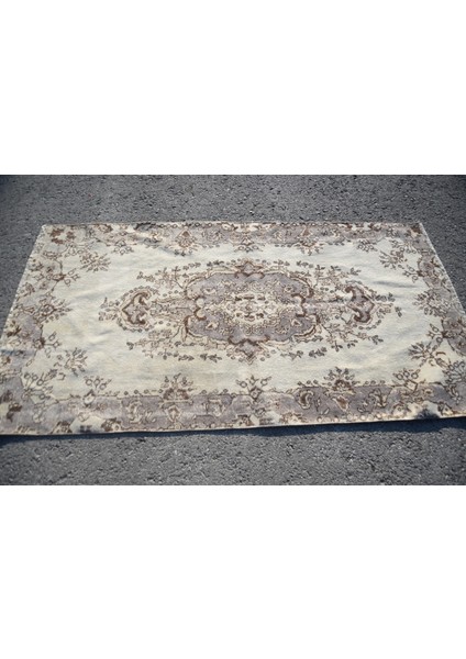 Türk Halısı, Vintage Halı, Antika Halı, 107 x 207 cm Bej Halı, Yün Halı, Ofis Halısı, 6468