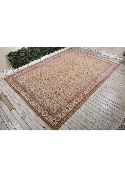Eskitme Halı, Türk Halısı, Halı, 195 x 276 cm Bej Halı, Dekoratif Oturma Odası Halı, 8043