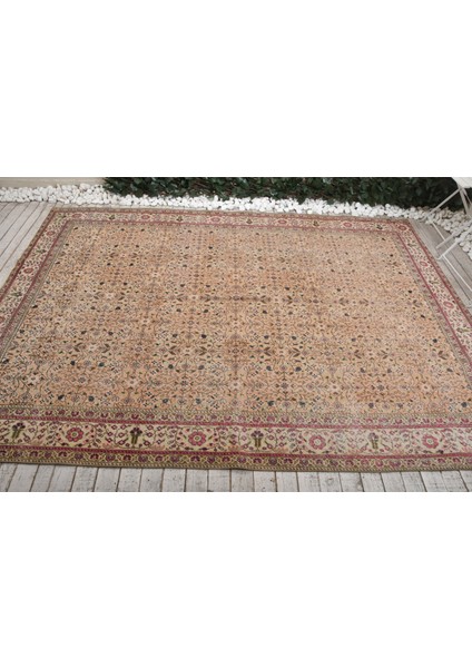 Eskitme Halı, Türk Halısı, Halı, 195 x 276 cm Bej Halı, Dekoratif Oturma Odası Halı, 8043