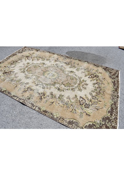 Türk Halısı, Eskitme Halı, Halı, 164 x 270 cm Bej Halı, Anadolusı Büyük Halı, Dekoratif Yer Halı, 453