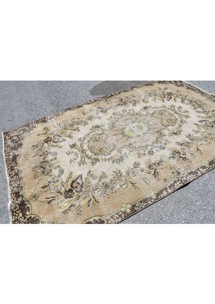 Türk Halısı, Eskitme Halı, Halı, 164 x 270 cm Bej Halı, Anadolusı Büyük Halı, Dekoratif Yer Halı, 453