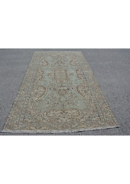 Eskitme Halı, Türk Halısı, Halı, 160 x 271 cm Yeşil Halı, Dekoratif Salon Halı, Ofice Yer Halı, 7056