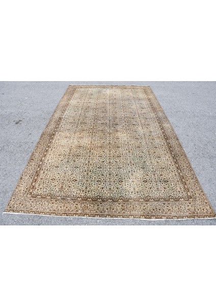Türk Halısı, Eskitme Halı, Halı, 180 x 297 cm Yeşil Halı, Organik Salon Halı, Ofice Yer Halı, 8014