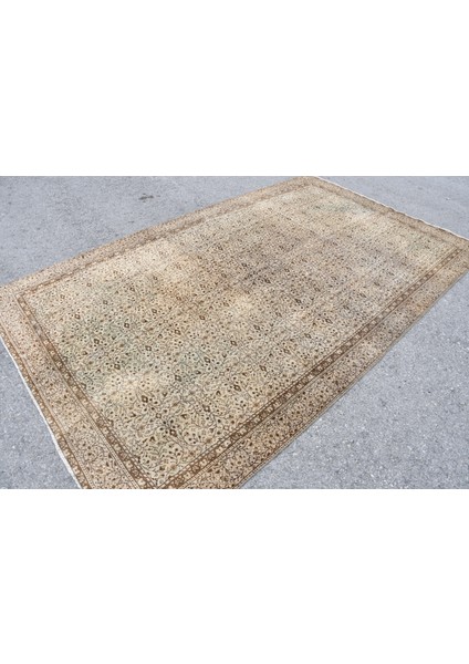 Türk Halısı, Eskitme Halı, Halı, 180 x 297 cm Yeşil Halı, Organik Salon Halı, Ofice Yer Halı, 8014