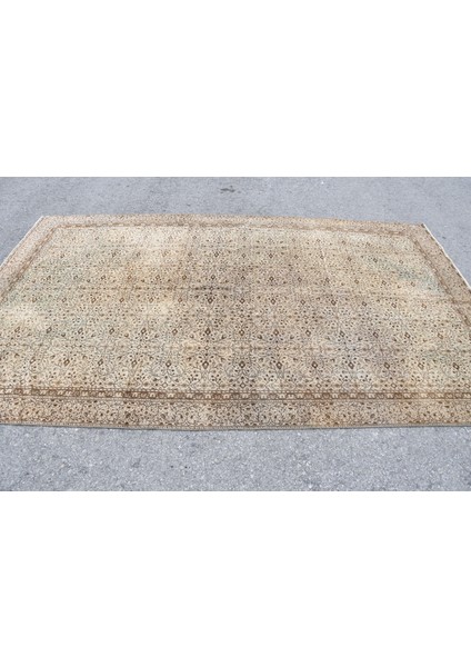 Türk Halısı, Eskitme Halı, Halı, 180 x 297 cm Yeşil Halı, Organik Salon Halı, Ofice Yer Halı, 8014