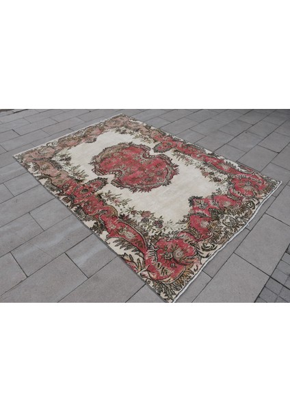 Eskitme Halı, Türk Halısı, Halı, 184 x 251 cm Beyaz Halı, Yer Halı, Bohemsı Salon Halı, 2807