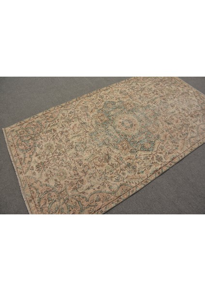 Türk Halısı, Eskitme Halı, Halı, 128 x 235 cm Bej Halı, El Yapımı Banyo Halı, Dekoratif Alan Halı, 12