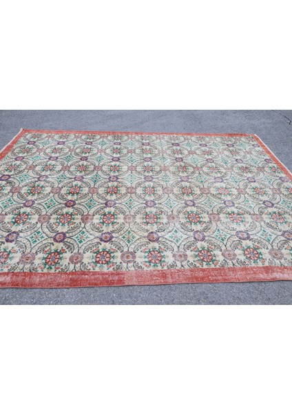 Eskitme Halı, Türk Halısı, Halı, 230 x 321 cm Bej Halı, Yün Halı, Organik Oturma Odası Halı, 4875