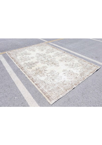 Türk Halısı, Eskitme Halı, Halı, 212 x 320 cm Bej Halı, Bohemsı Büyük Boy Halı, Ofice Yer Halı, 6477