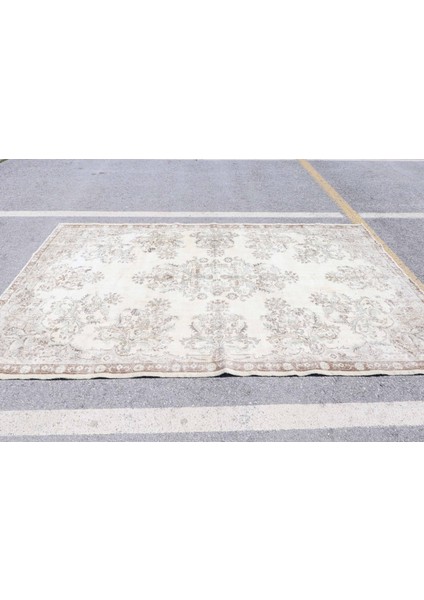 Türk Halısı, Eskitme Halı, Halı, 212 x 320 cm Bej Halı, Bohemsı Büyük Boy Halı, Ofice Yer Halı, 6477