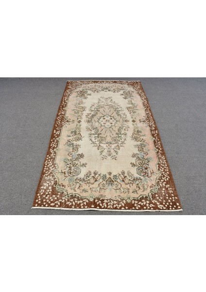Türk Halısı, Eskitme Halı, Halı, 124 x 209 cm Bej Halı, El Dokuma Alan Halı, Kabilesı Banyo Halı, 121
