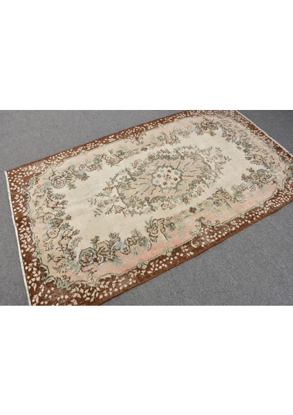 Türk Halısı, Eskitme Halı, Halı, 124 x 209 cm Bej Halı, El Dokuma Alan Halı, Kabilesı Banyo Halı, 121