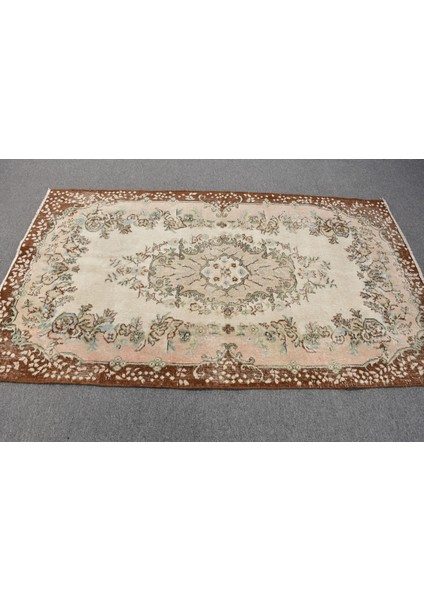 Türk Halısı, Eskitme Halı, Halı, 124 x 209 cm Bej Halı, El Dokuma Alan Halı, Kabilesı Banyo Halı, 121