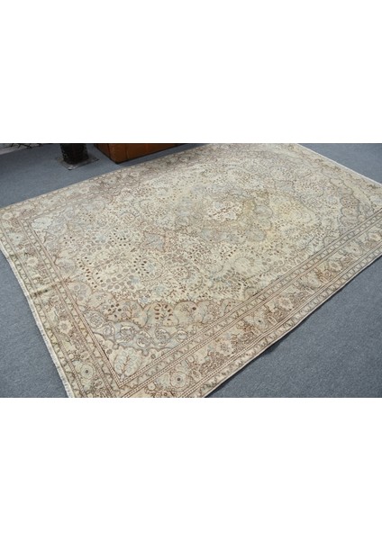 Türk Halısı, Eskitme Halı, Halı, 192 x 290 cm Bej Halı, Kabilesı Salon Halı, Organik Salon Halı, 1194