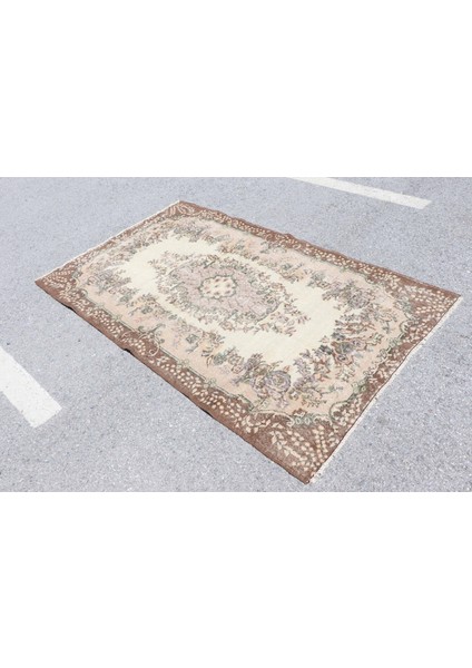 Türk Halısı, Eskitme Halı, Halı, 130 x 218 cm Kahverengi Halı, Dekoratif Alan Halı, 6494