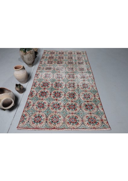 Eskitme Halı, Türk Halısı, Halı, 122 x 232 cm Kırmızı Halı, El Yapımı Banyo Halı, 8379