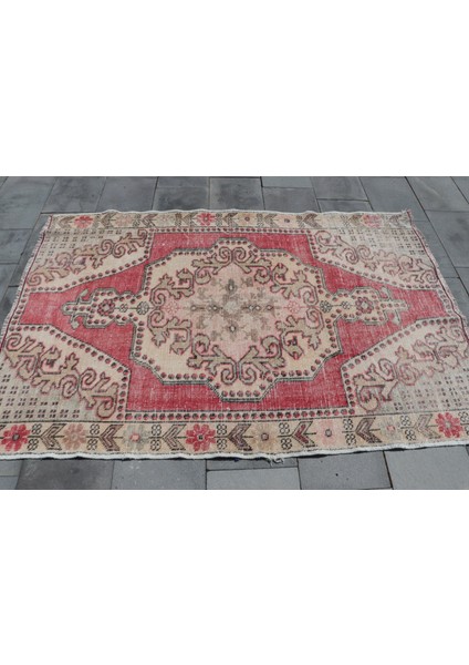 Eskitme Halı, Türk Halısı, Halı, 130 x 194 cm Kırmızı Halı, Yün Banyo Halı, El Yapımı Alan Halı, 2863 modelleri